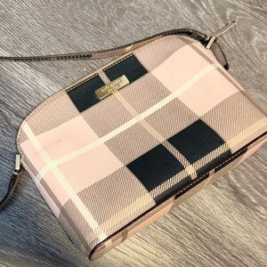 kate spade Pink and Black Plaid Crossbody Bag